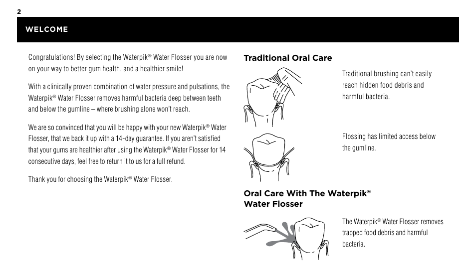 Waterpik WP-60 Owners Manual User Manual | Page 2 / 45