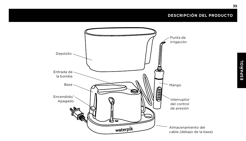 Waterpik WP-60 Owners Manual User Manual | Page 35 / 45