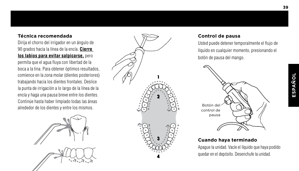 Waterpik WP-60 Owners Manual User Manual | Page 39 / 45