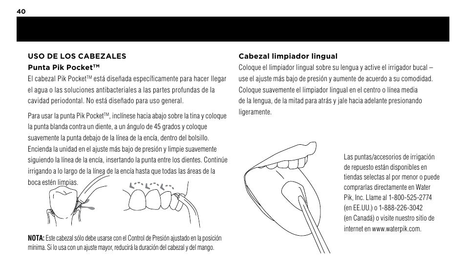 Waterpik WP-60 Owners Manual User Manual | Page 40 / 45