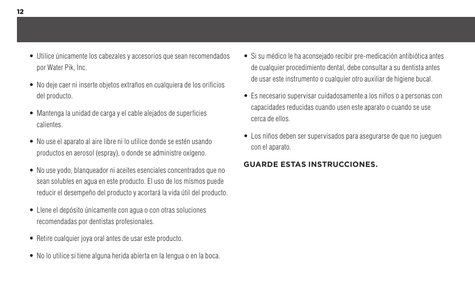 Waterpik WP-450 Owners Manual User Manual | Page 12 / 20