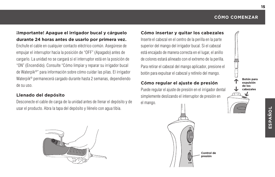 Waterpik WP-450 Owners Manual User Manual | Page 15 / 20