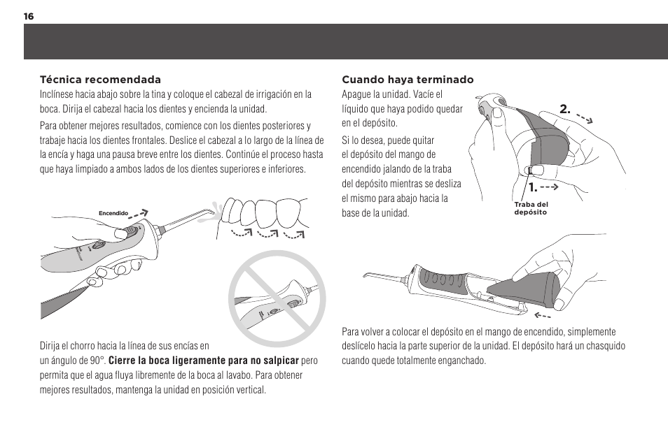 Waterpik WP-450 Owners Manual User Manual | Page 16 / 20