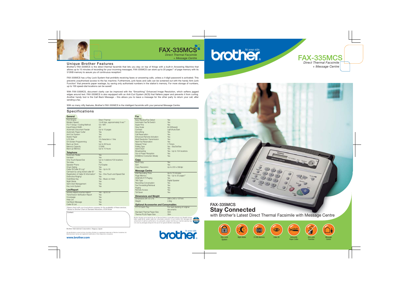 Brother FAX-335MCS User Manual | 1 page