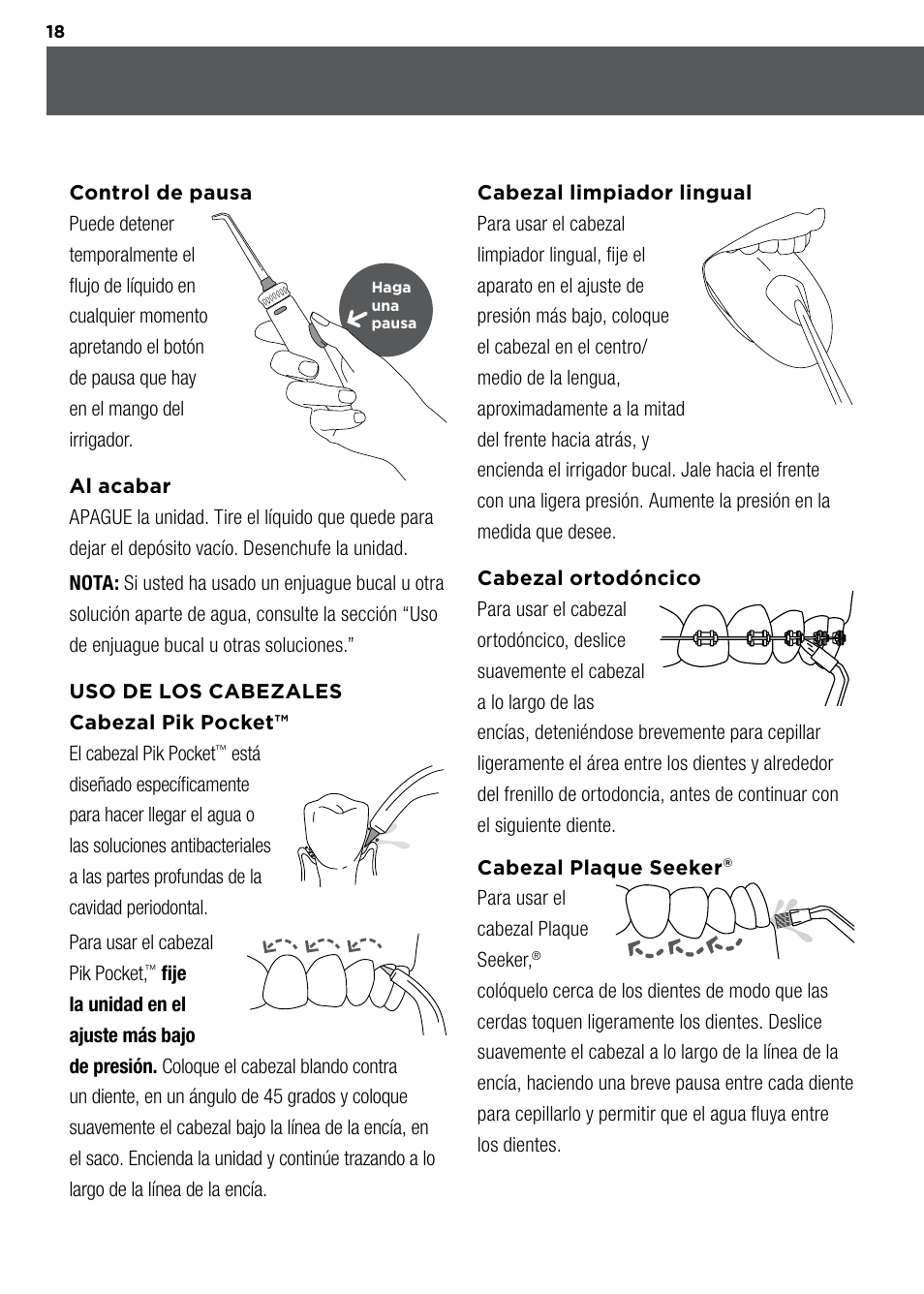 Waterpik WP-900 Owners Manual User Manual | Page 18 / 24