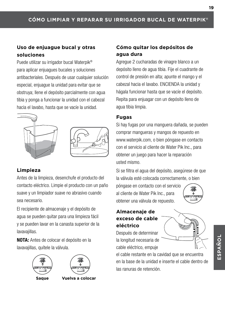 Waterpik WP-900 Owners Manual User Manual | Page 19 / 24