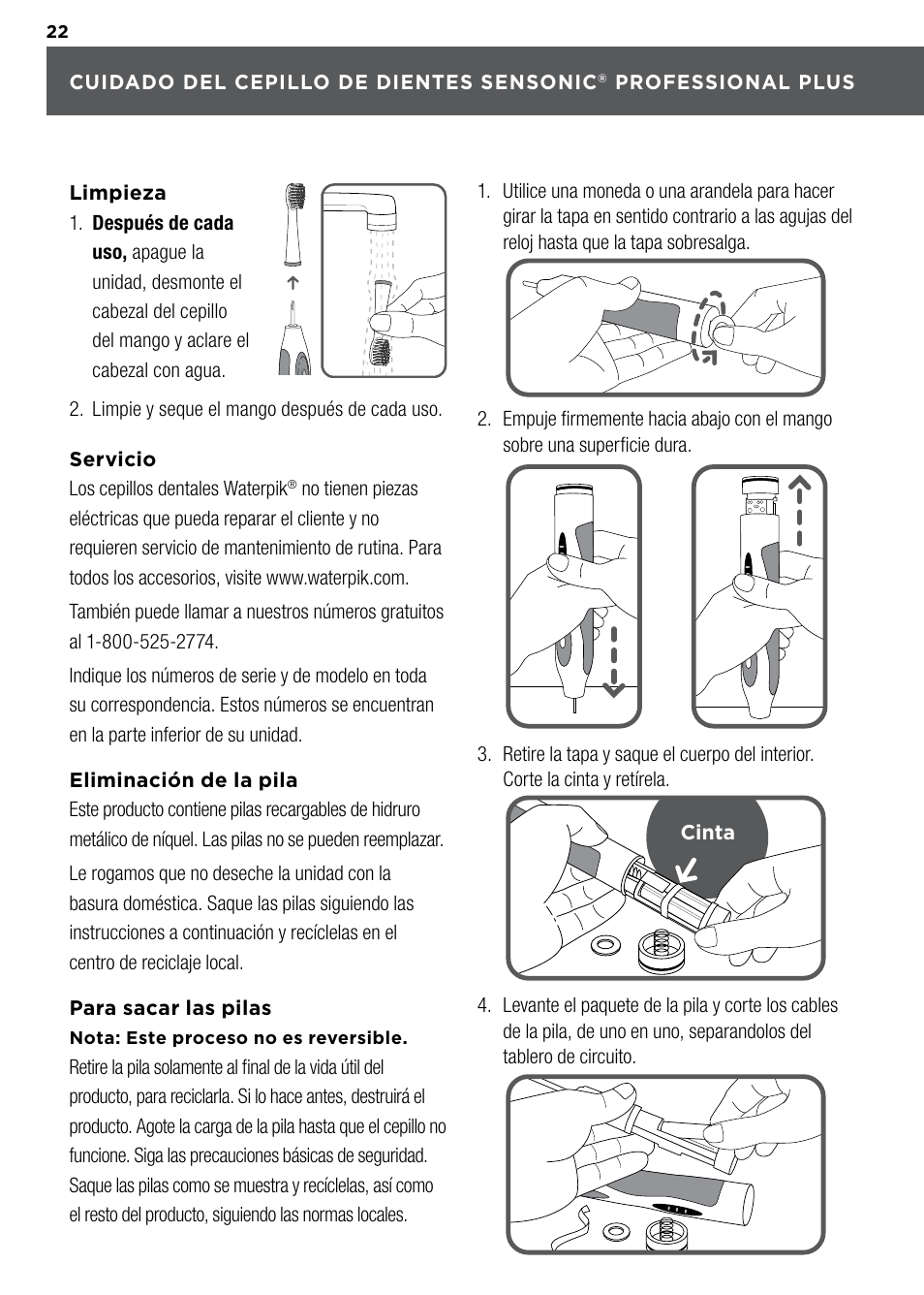 Waterpik WP-900 Owners Manual User Manual | Page 22 / 24