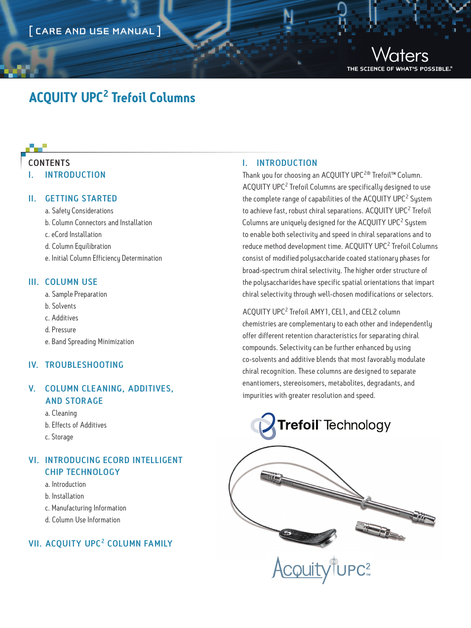 Waters ACQUITY UPC2 Trefoil Columns User Manual | 7 pages