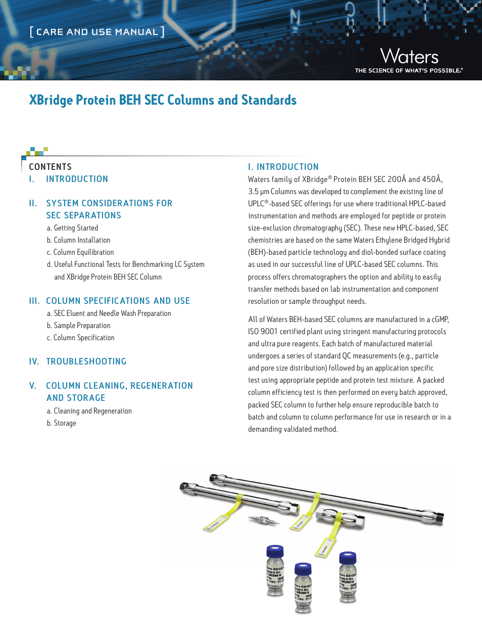 Waters XBridge Protein BEH SEC Columns and Standards User Manual | 6 pages