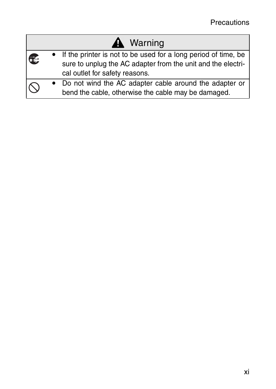 Warning | Brother MOBILE PRINTER MW-140BT User Manual | Page 12 / 86