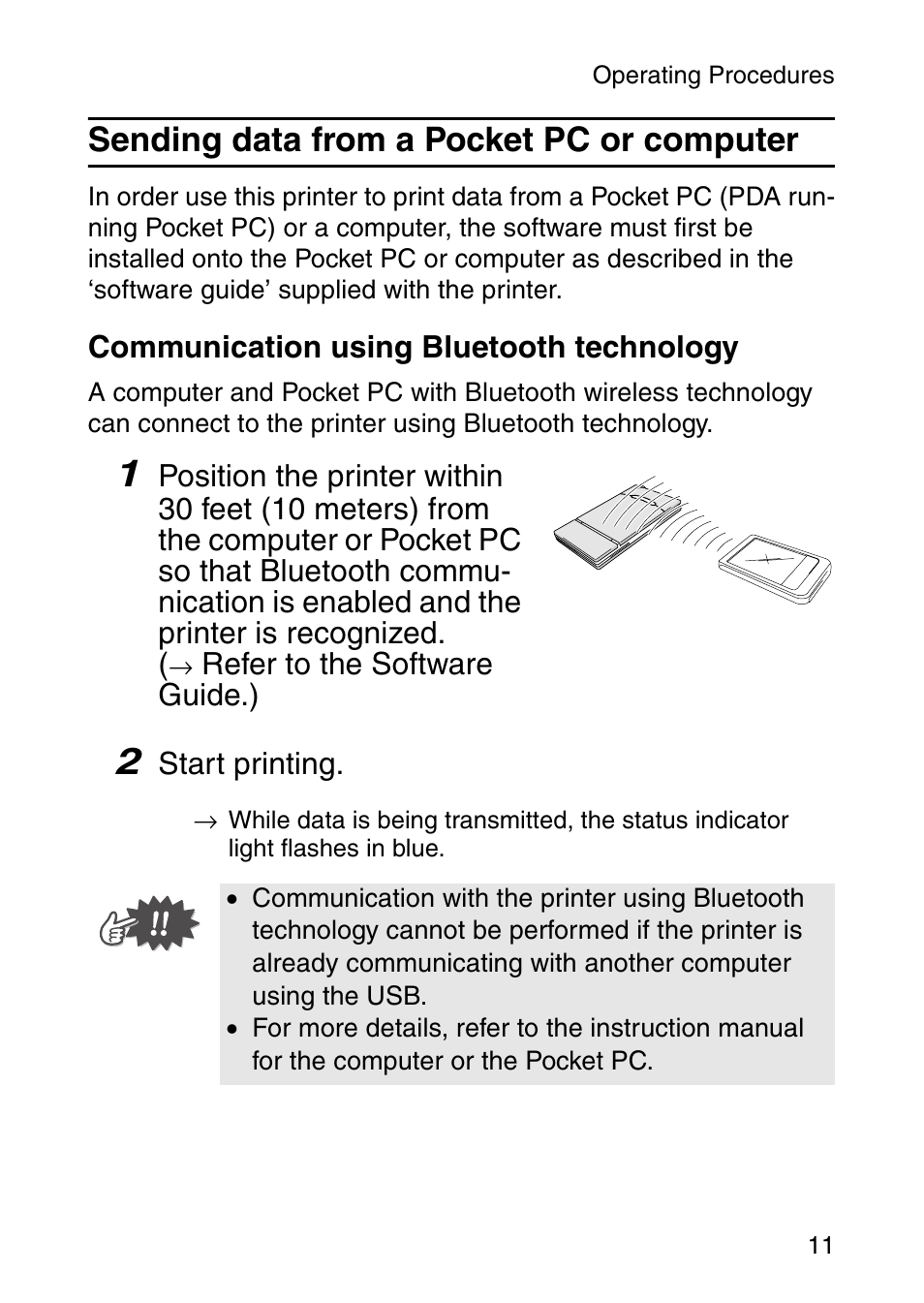 Sending data from a pocket pc or computer | Brother MOBILE PRINTER MW-140BT User Manual | Page 26 / 86