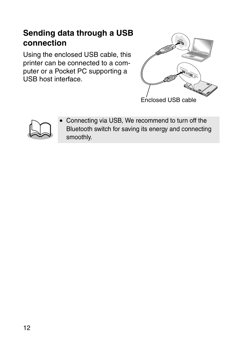 Sending data through a usb connection | Brother MOBILE PRINTER MW-140BT User Manual | Page 27 / 86