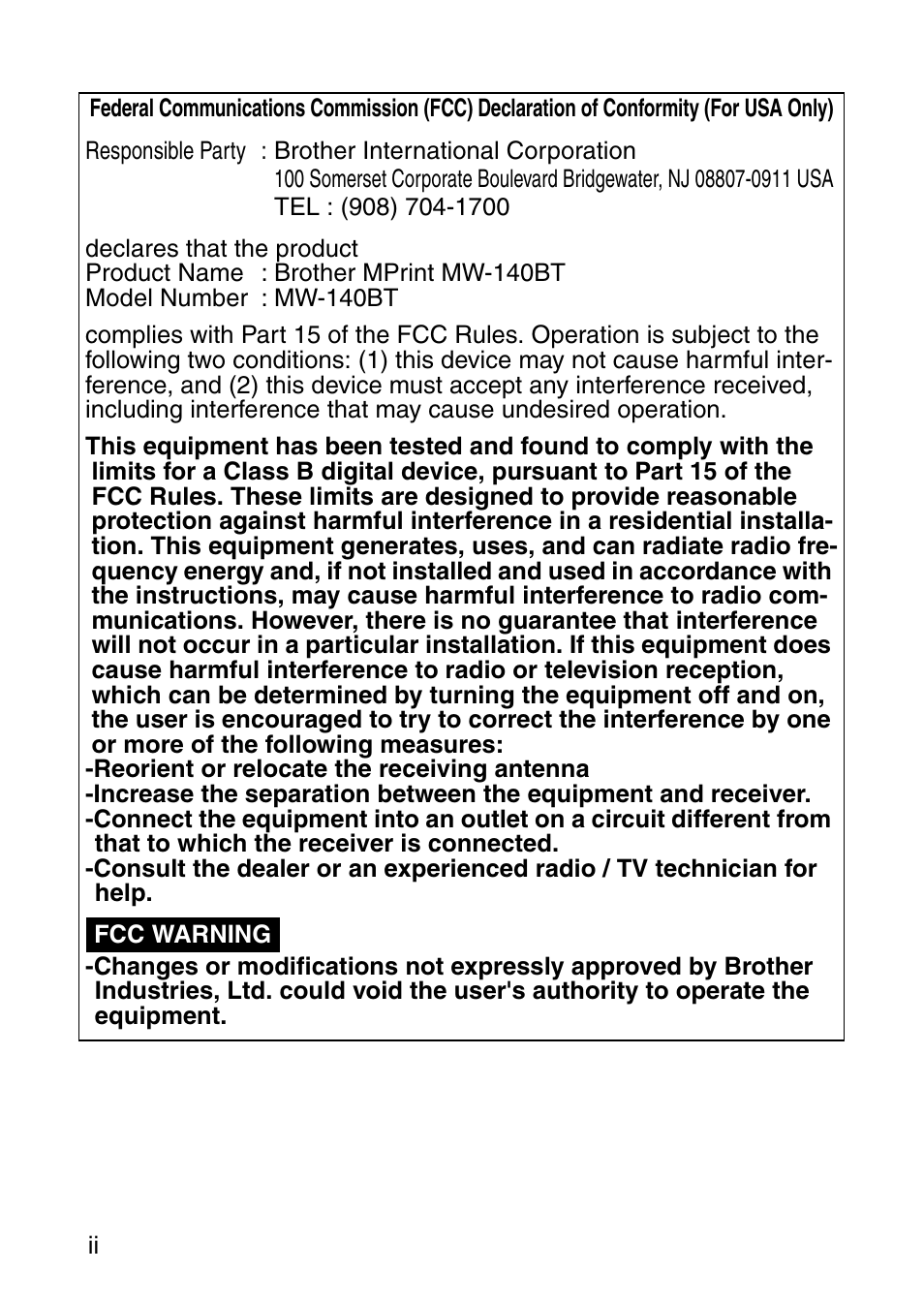 Brother MOBILE PRINTER MW-140BT User Manual | Page 3 / 86