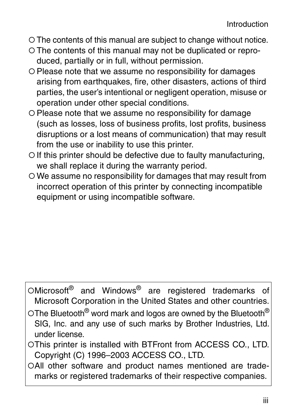 Brother MOBILE PRINTER MW-140BT User Manual | Page 4 / 86