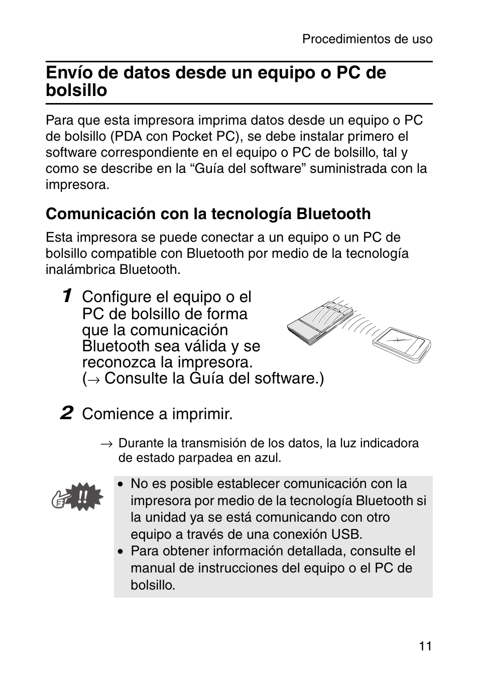 Envío de datos desde un equipo o pc de bolsillo | Brother MOBILE PRINTER MW-140BT User Manual | Page 71 / 86