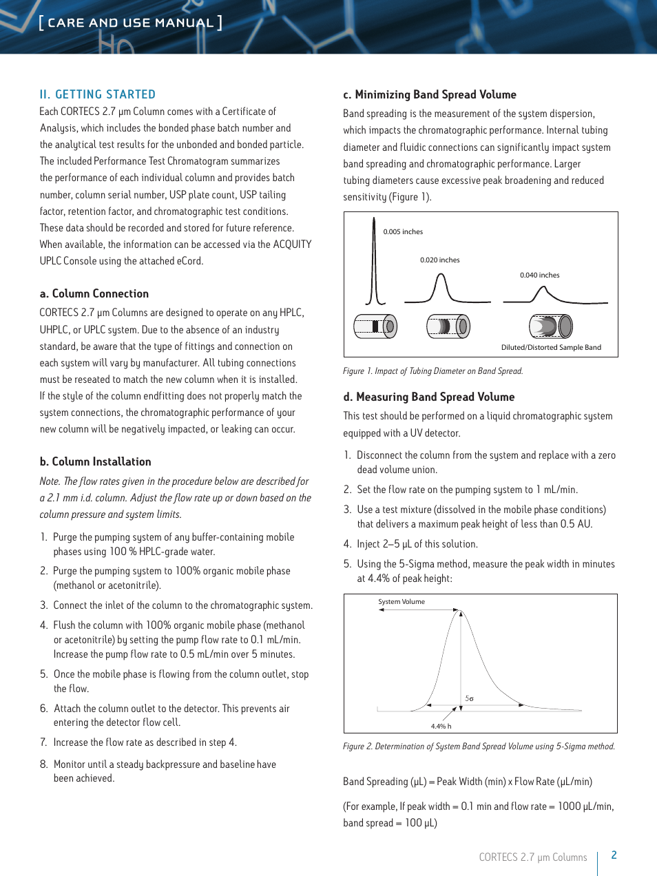 Waters CORTECS 2.7 um Columns User Manual | Page 2 / 8