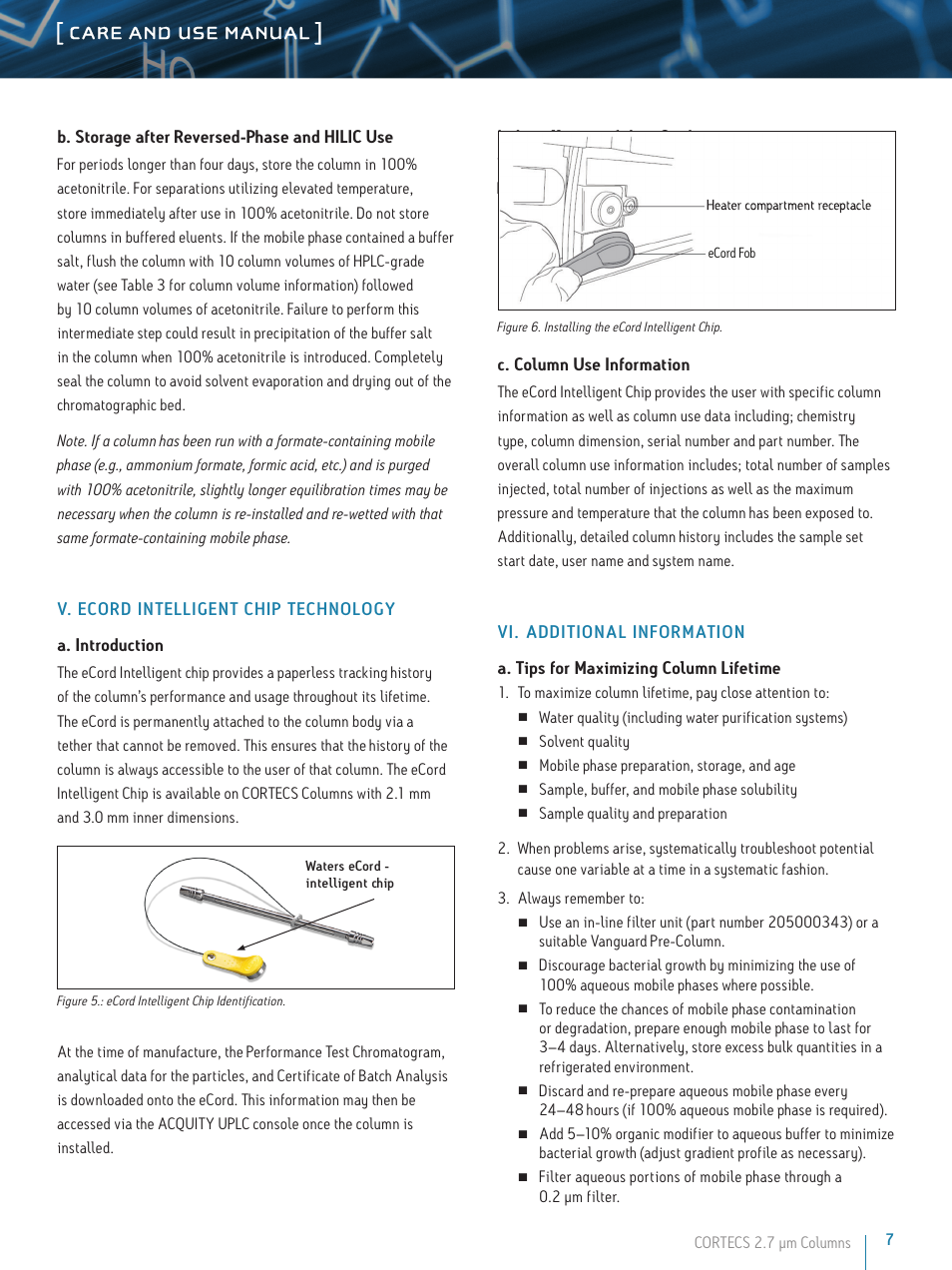 Waters CORTECS 2.7 um Columns User Manual | Page 7 / 8