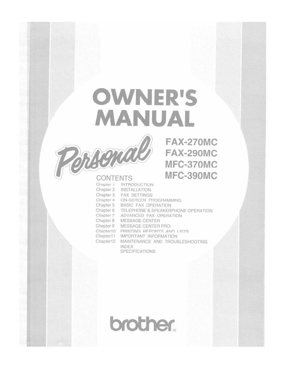 Brother MFC-370MC User Manual | 108 pages