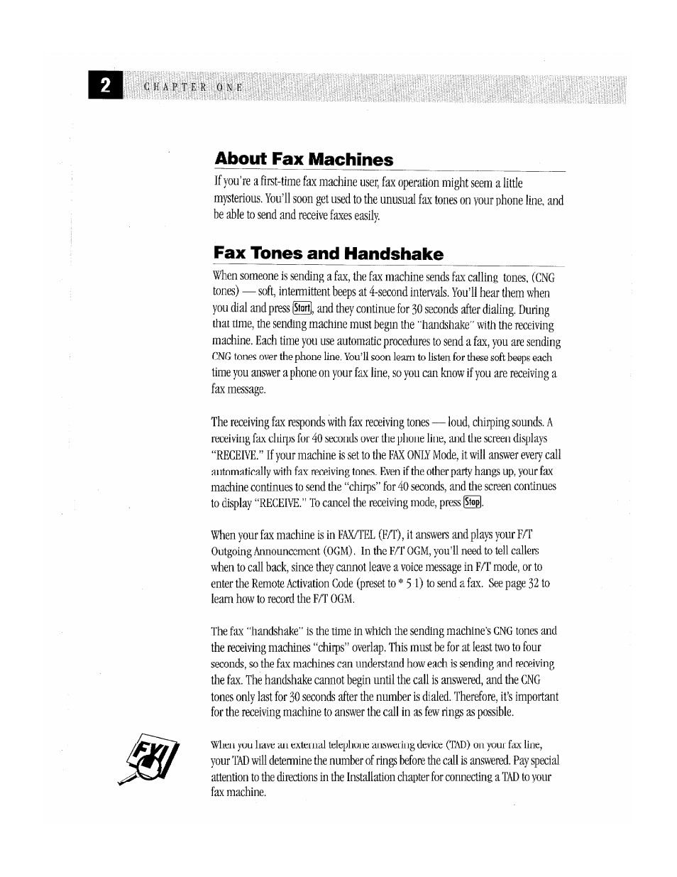 About fax machines, Fax tones and handshake | Brother MFC-370MC User Manual | Page 10 / 108