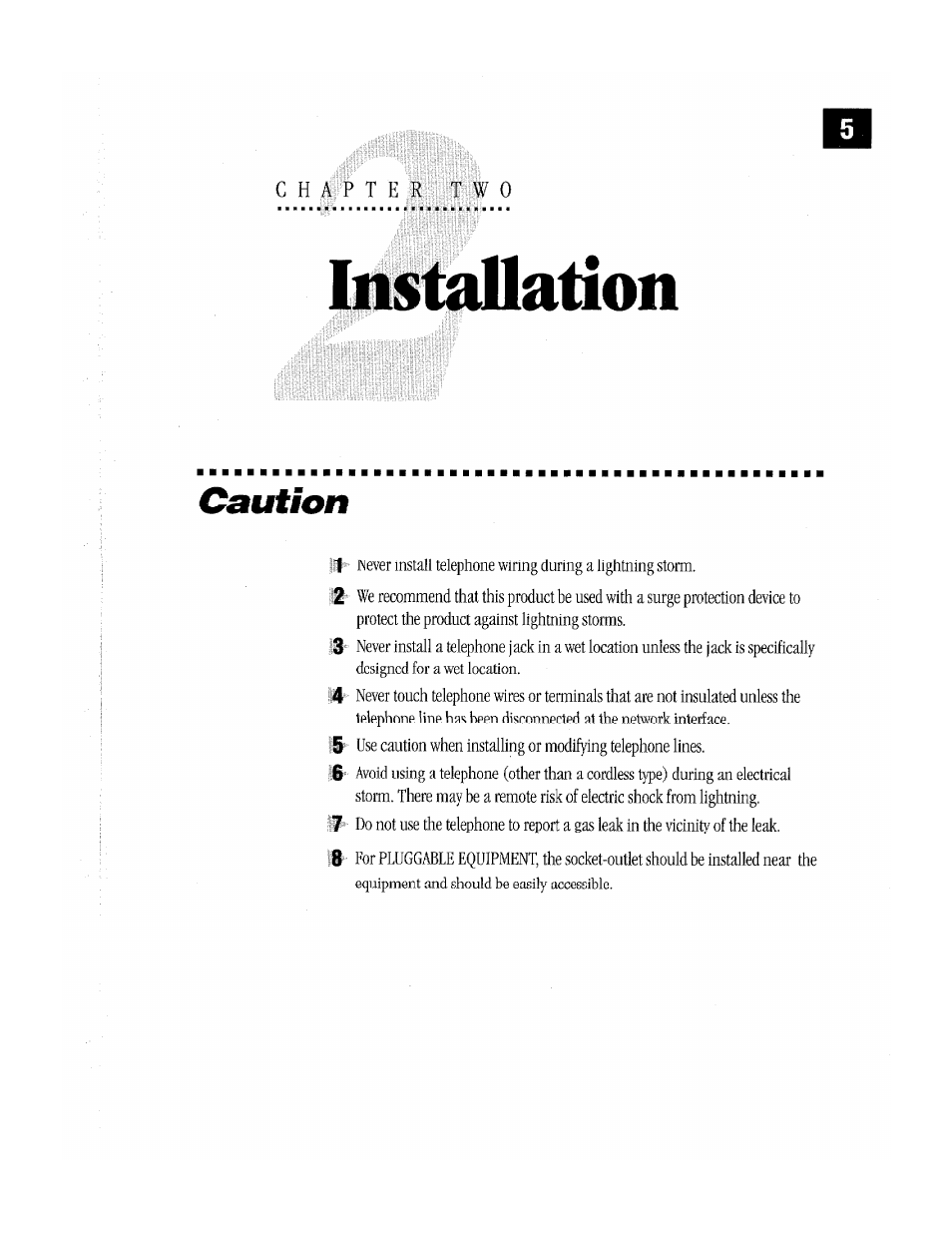 Iit$tallatioii, Caution | Brother MFC-370MC User Manual | Page 13 / 108