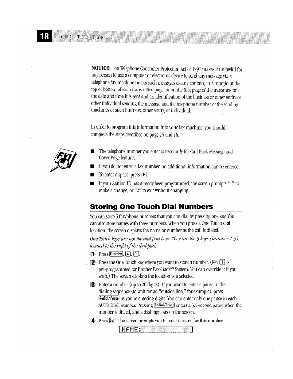 Storing one touch dial numbers | Brother MFC-370MC User Manual | Page 26 / 108