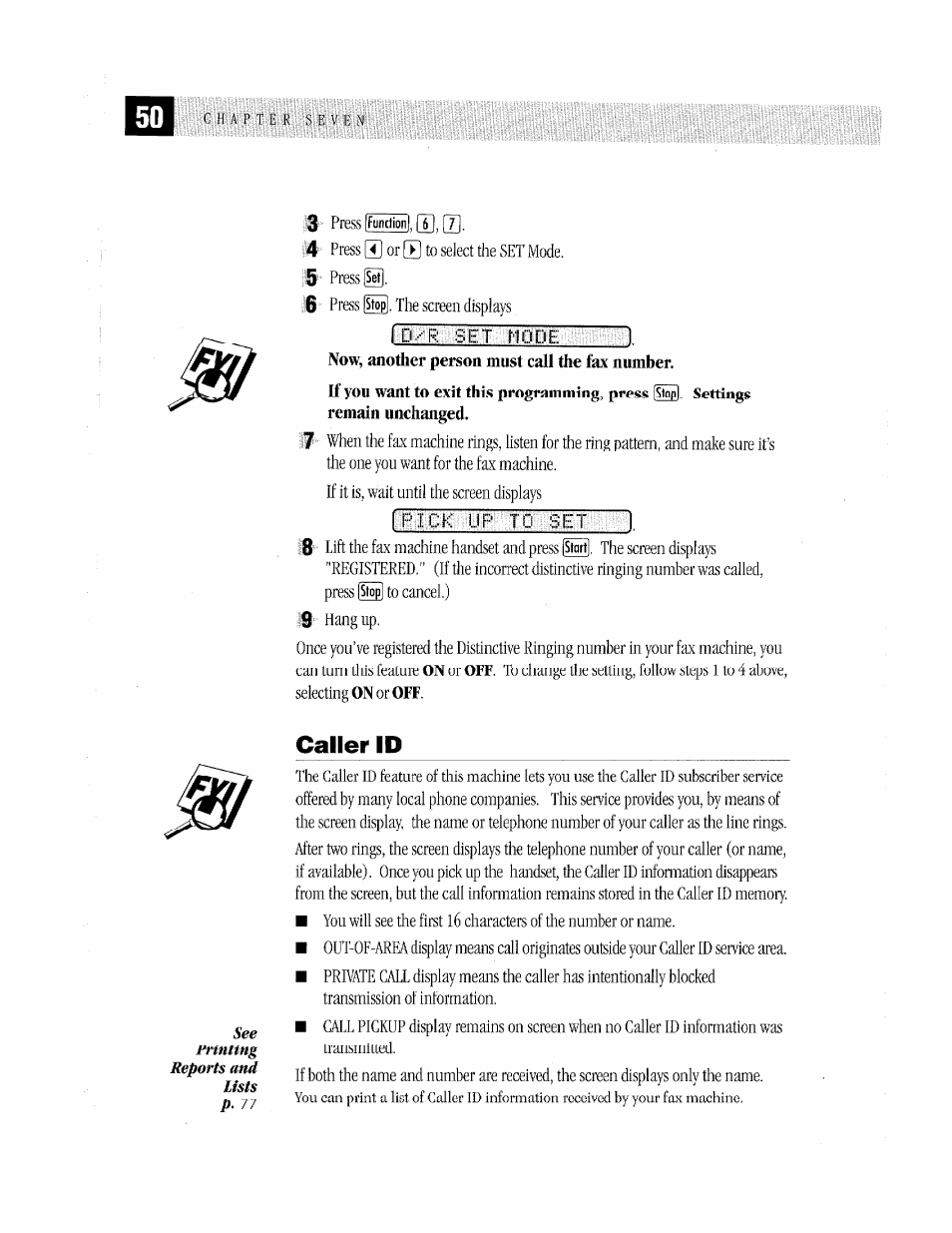 Caller id | Brother MFC-370MC User Manual | Page 58 / 108