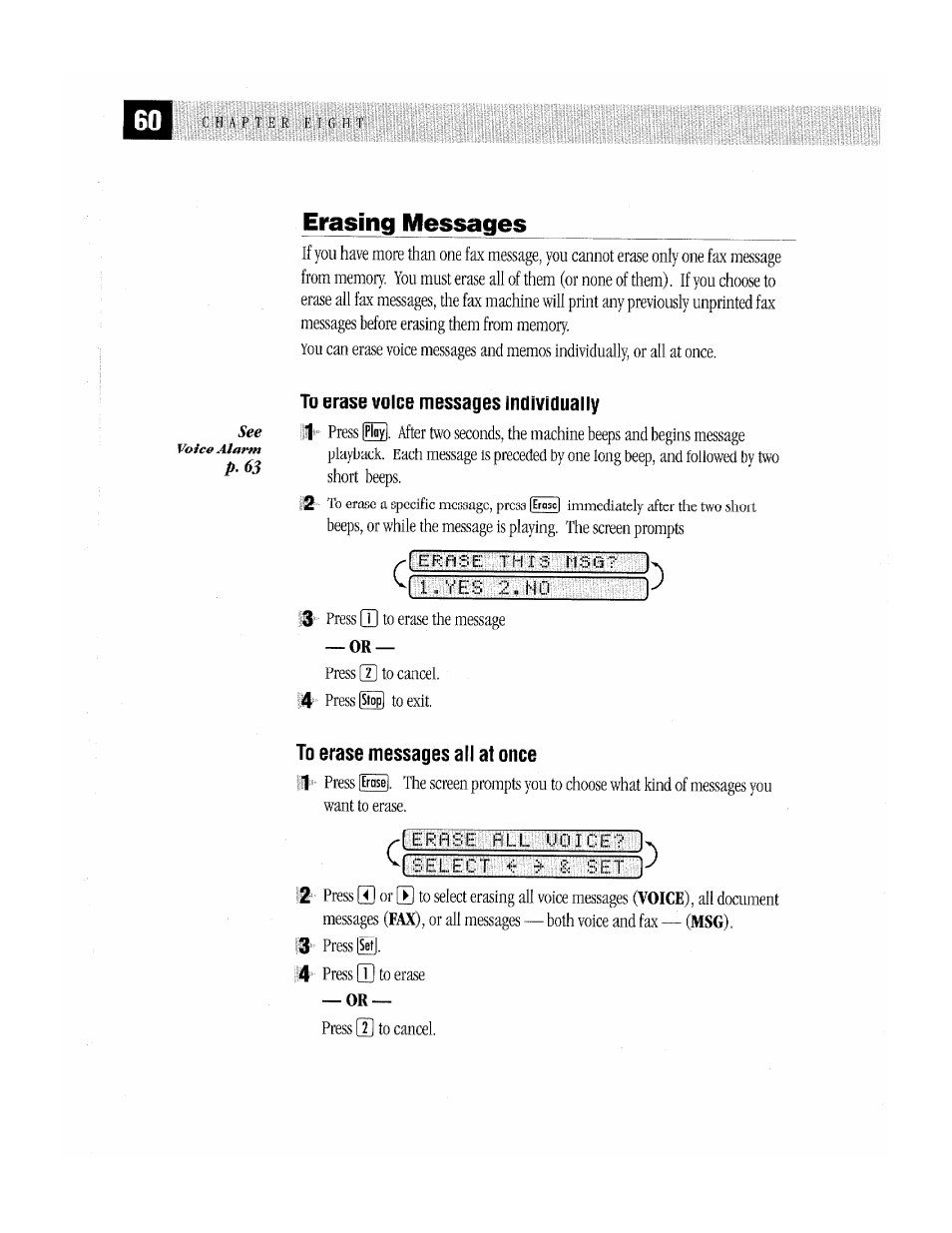 Erasing messages | Brother MFC-370MC User Manual | Page 68 / 108