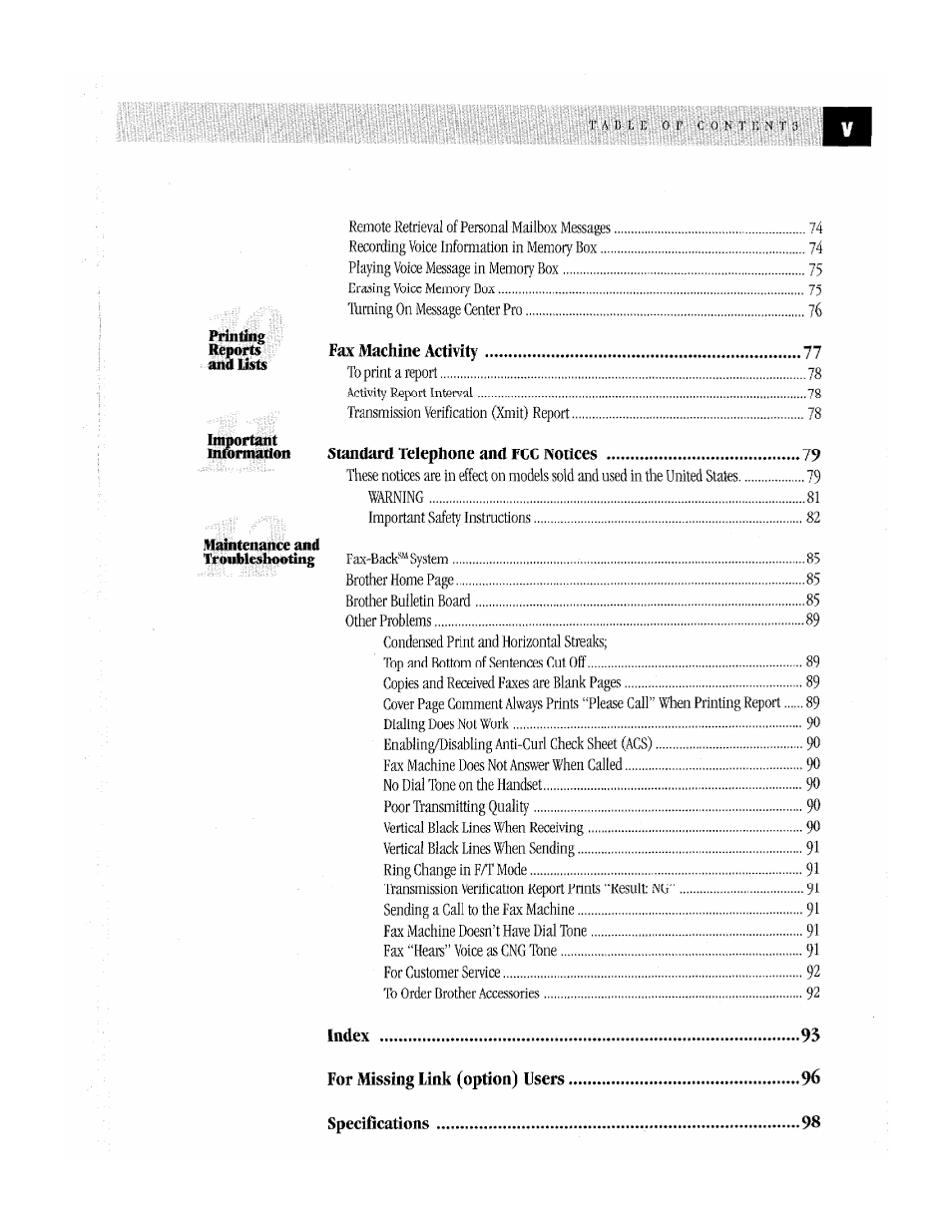 Brother MFC-370MC User Manual | Page 7 / 108