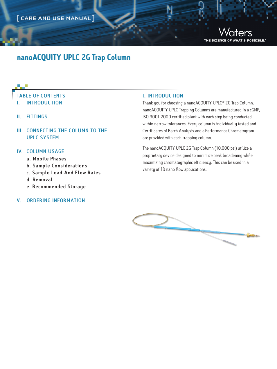 Waters nanoACQUITY UPLC 2G Trap Columns User Manual | 3 pages