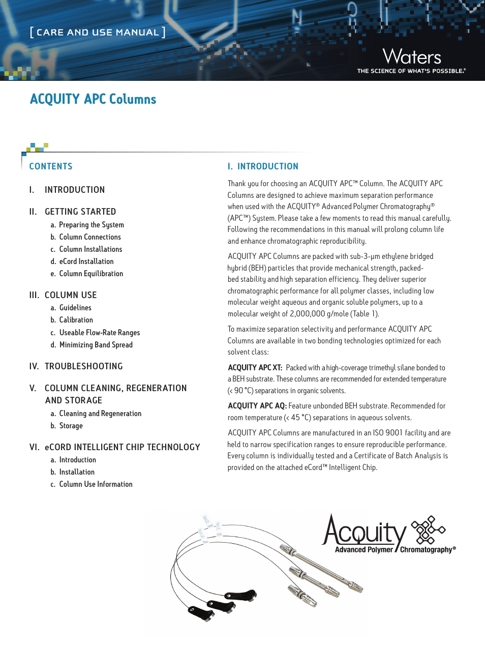 Waters ACQUITY APC Columns User Manual | 7 pages