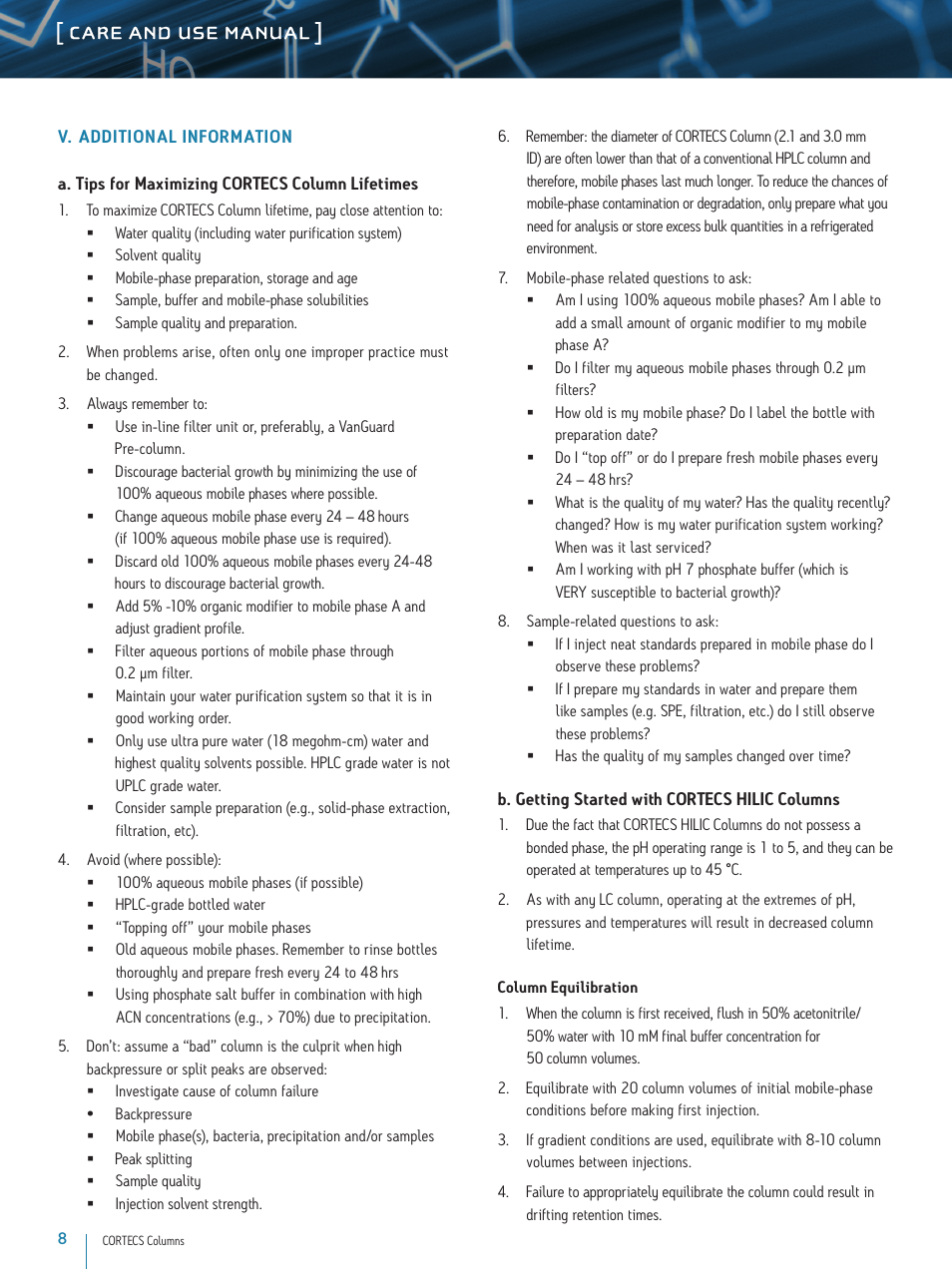 Waters CORTECS 1.6 um Columns User Manual | Page 8 / 9