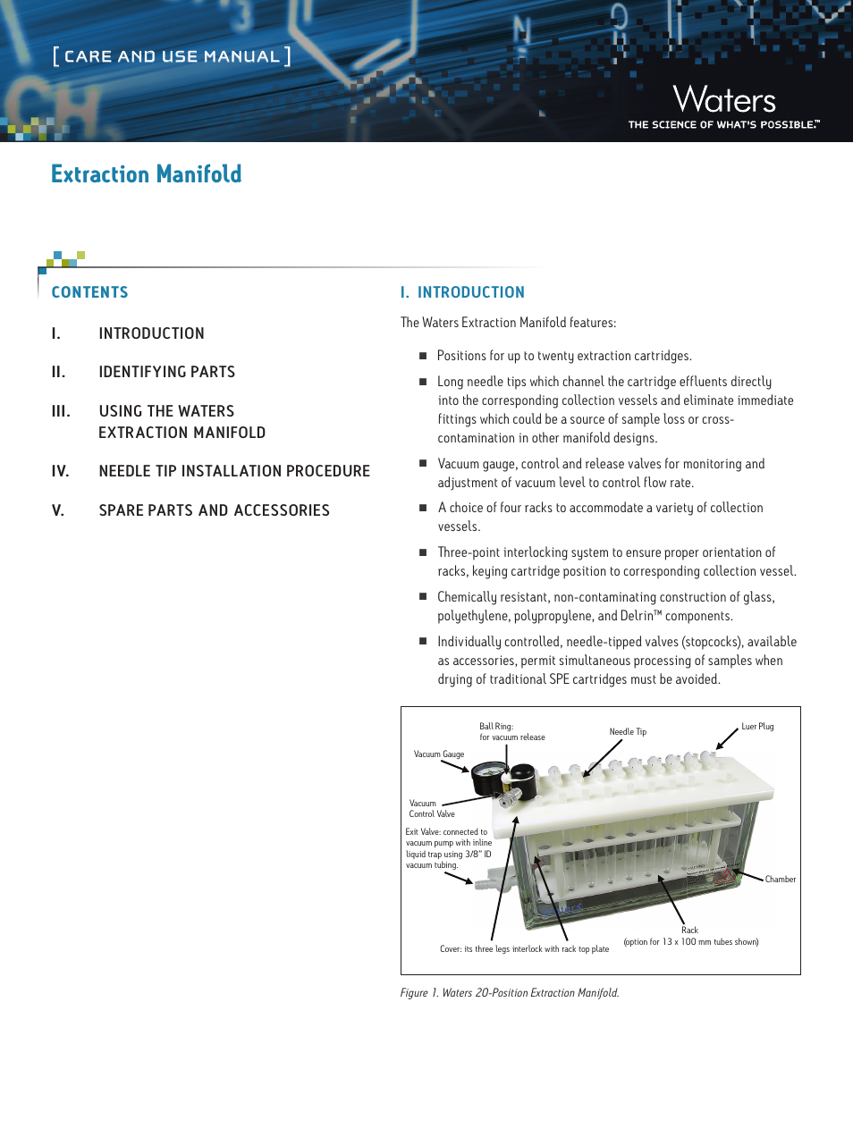 Waters Extraction Manifold User Manual | 6 pages