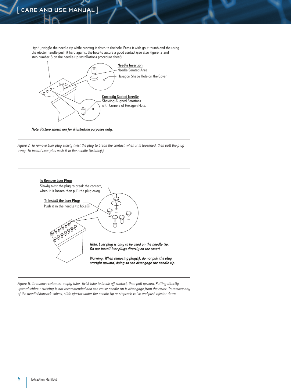 Care and use manual | Waters Extraction Manifold User Manual | Page 5 / 6