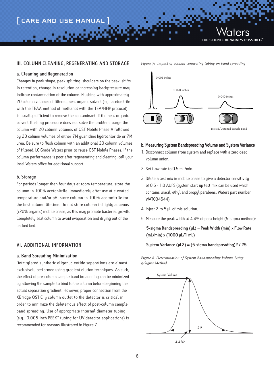 Care and use manual | Waters Oligonucleotide Separation Technology XBridge OST C18 Columns User Manual | Page 6 / 7
