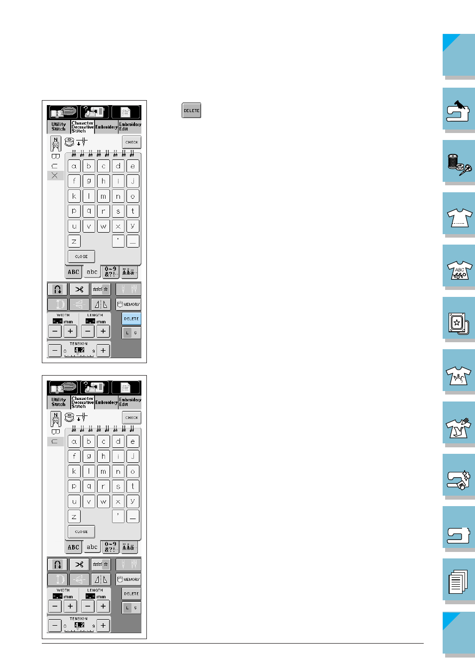 If you make a mistake selecting the, Character -7 | Brother ULT2002D User Manual | Page 150 / 319