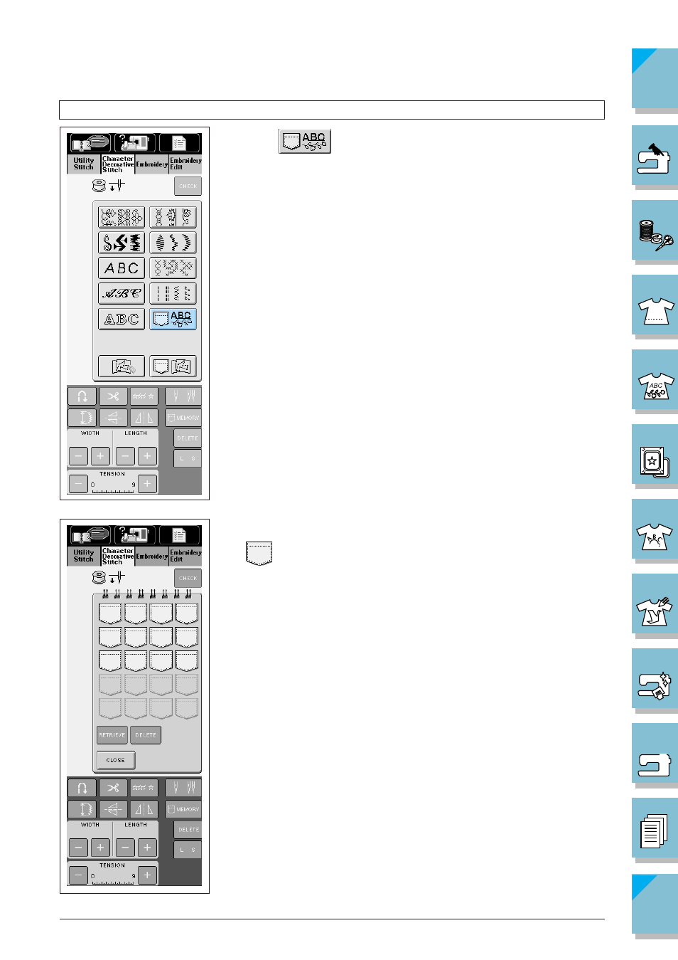 Retrieving saved stitch patterns -31 | Brother ULT2002D User Manual | Page 174 / 319