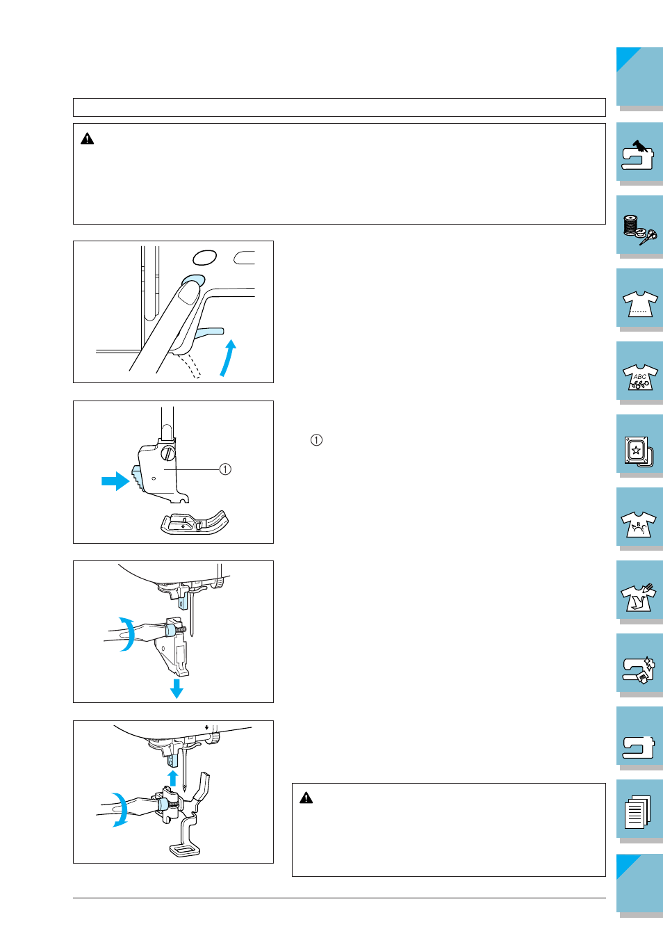 Attaching embroidery foot “q” -4, Caution | Brother ULT2002D User Manual | Page 179 / 319