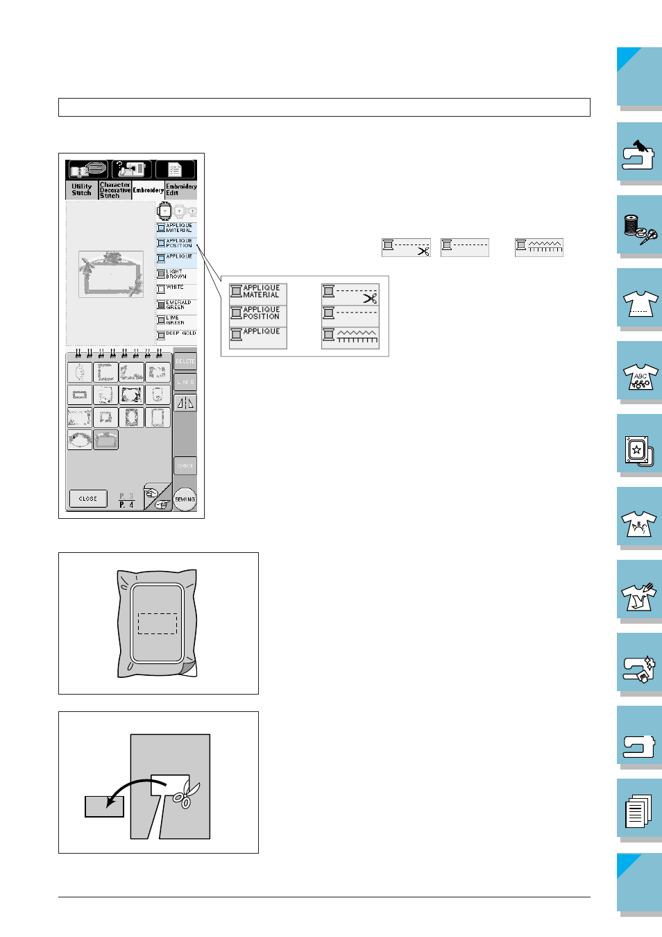 Sewing embroidery patterns which use appliqué -33, Directions for appliqué -33 | Brother ULT2002D User Manual | Page 208 / 319