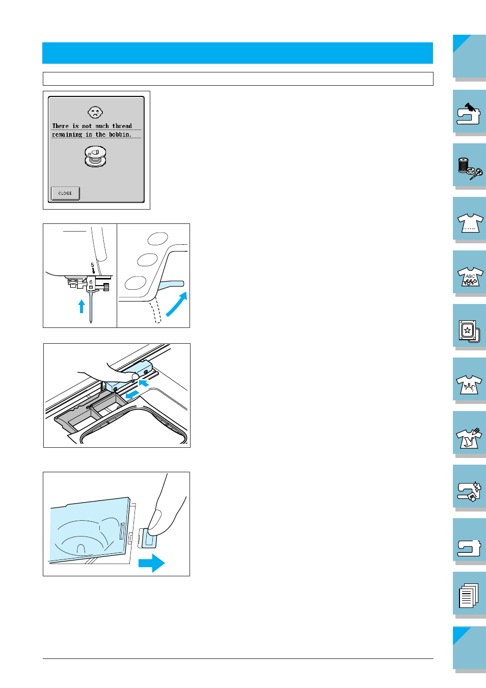 Adjustments during the embroidery process -35, The bobbin runs out of thread -35, Adjustments during the embroidery process | Brother ULT2002D User Manual | Page 210 / 319