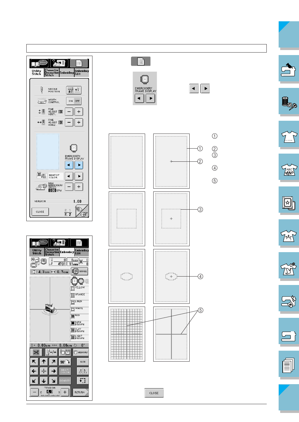 Changing the embroidery frame display -43 | Brother ULT2002D User Manual | Page 218 / 319