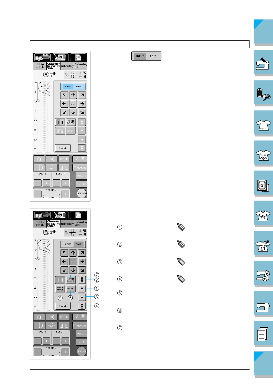 Editing stitch data -6 | Brother ULT2002D User Manual | Page 281 / 319