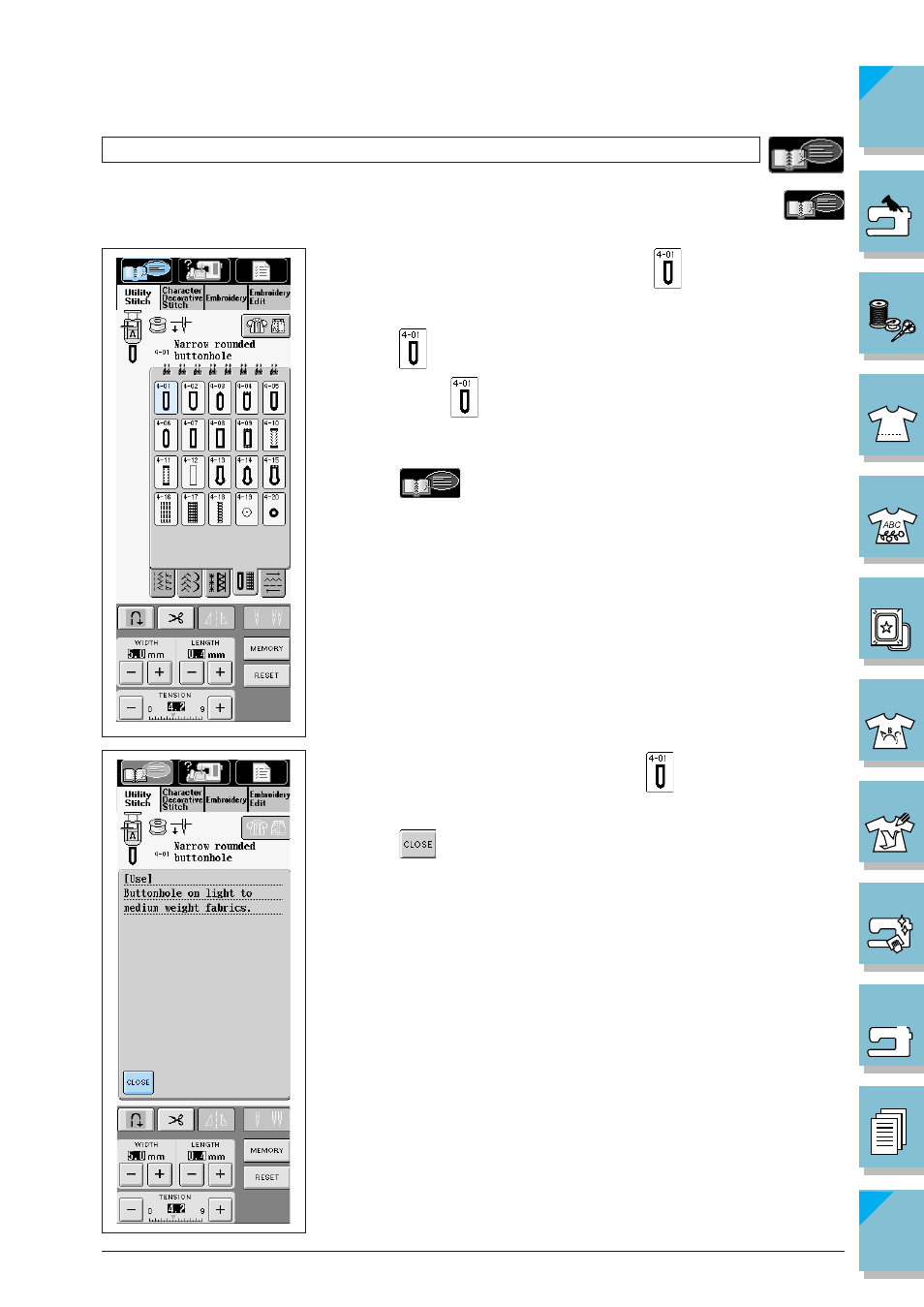 Using the pattern explanation key -24 | Brother ULT2002D User Manual | Page 35 / 319