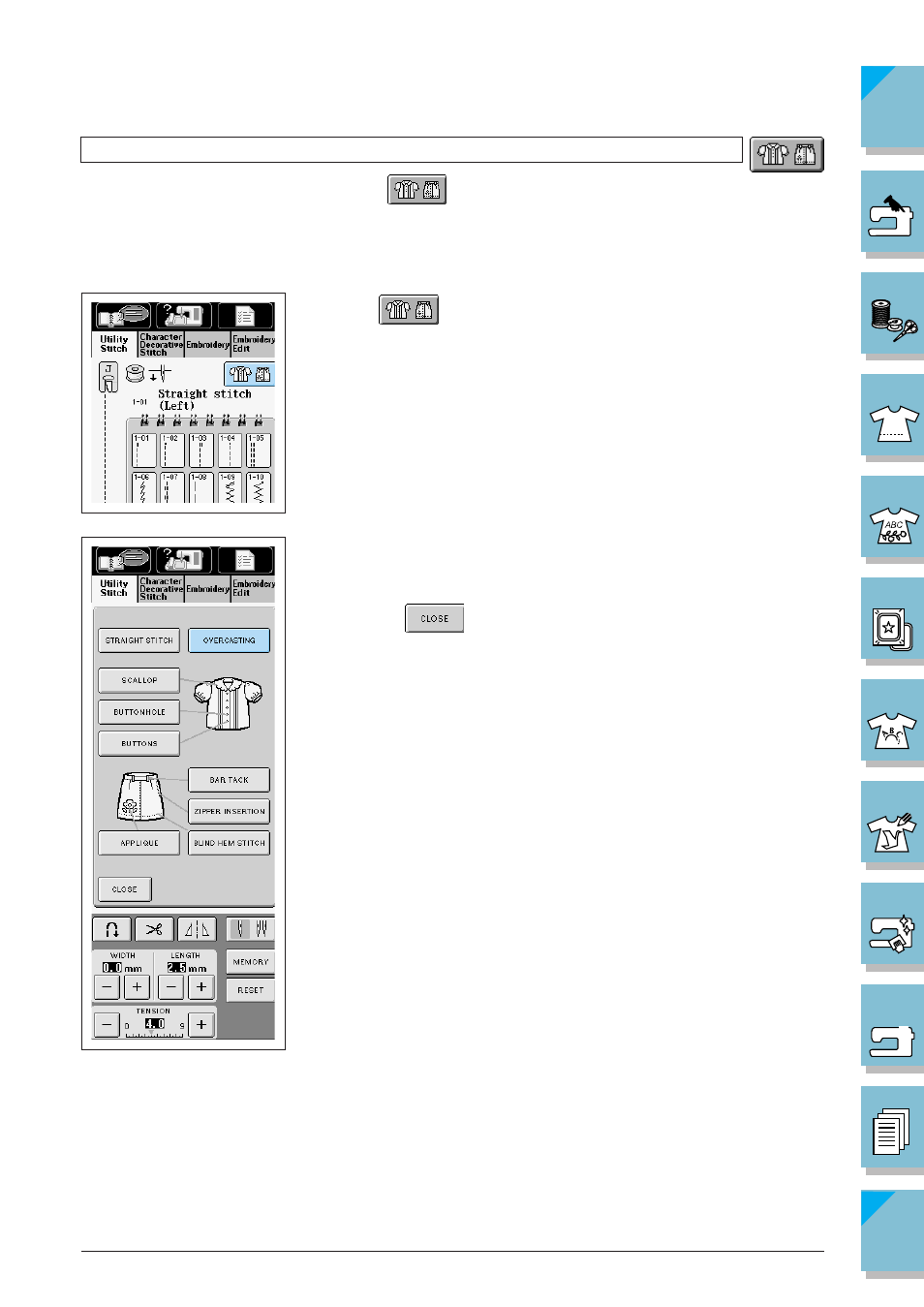 Using the sewing type selection key -13 | Brother ULT2002D User Manual | Page 86 / 319