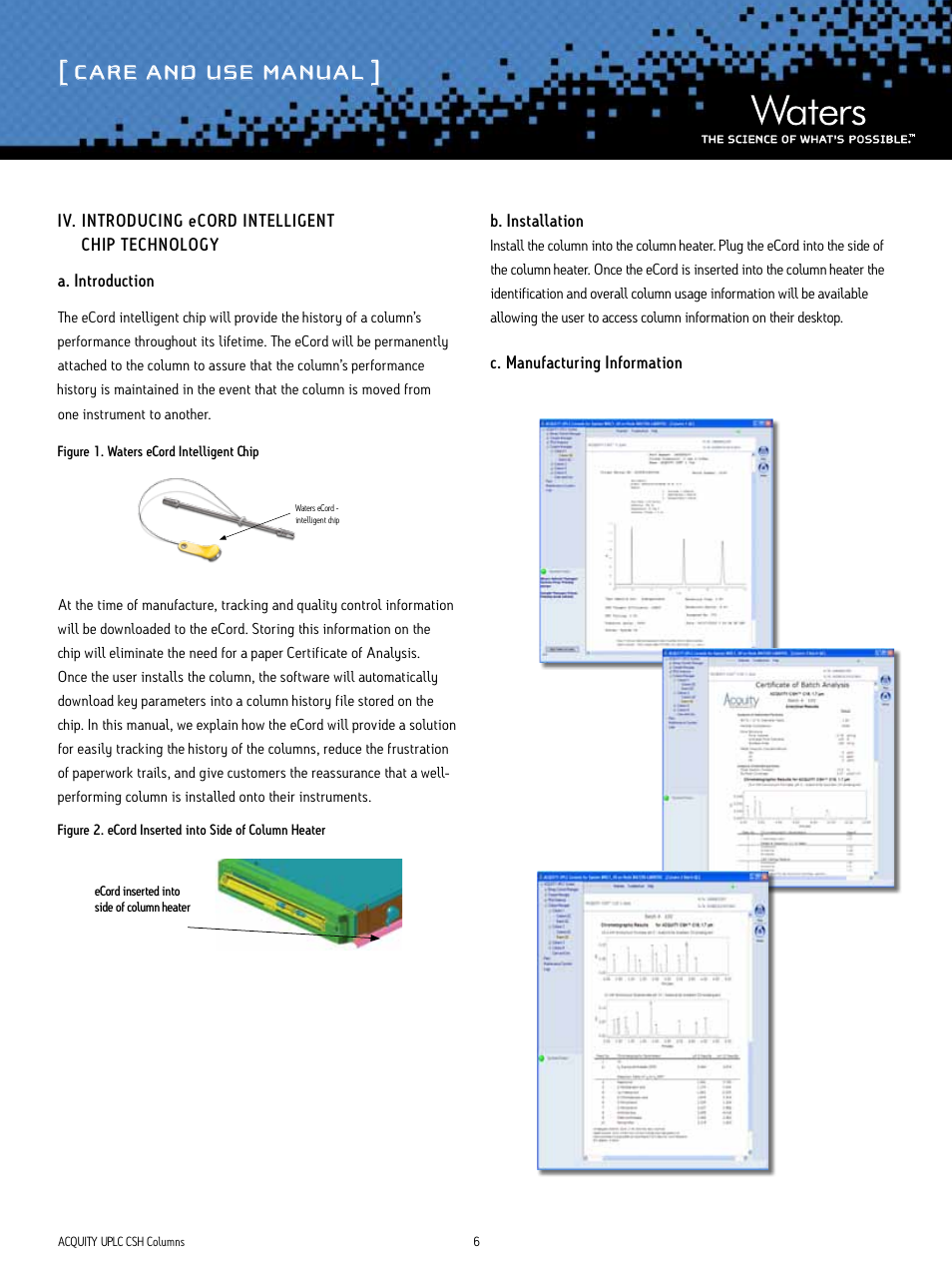 Care and use manual | Waters ACQUITY UPLC CSH Columns User Manual | Page 6 / 10