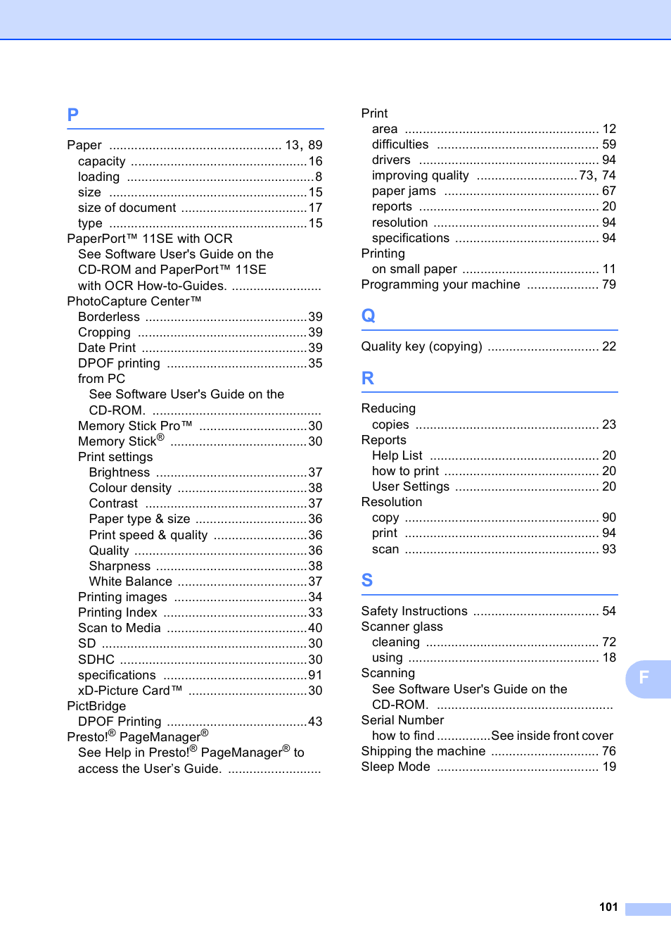 Brother DCP-165C User Manual | Page 109 / 111