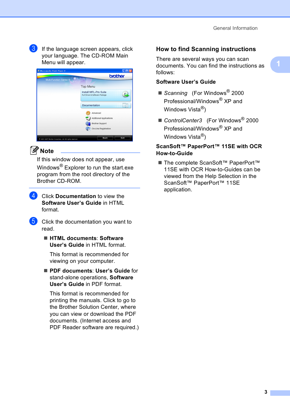 How to find scanning instructions | Brother DCP-165C User Manual | Page 11 / 111