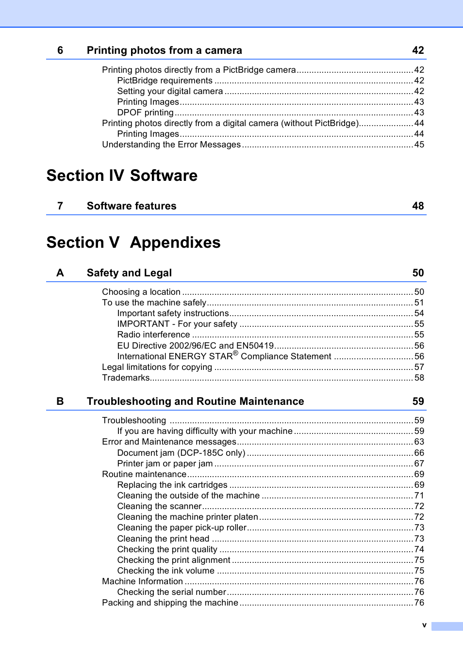 Brother DCP-165C User Manual | Page 7 / 111