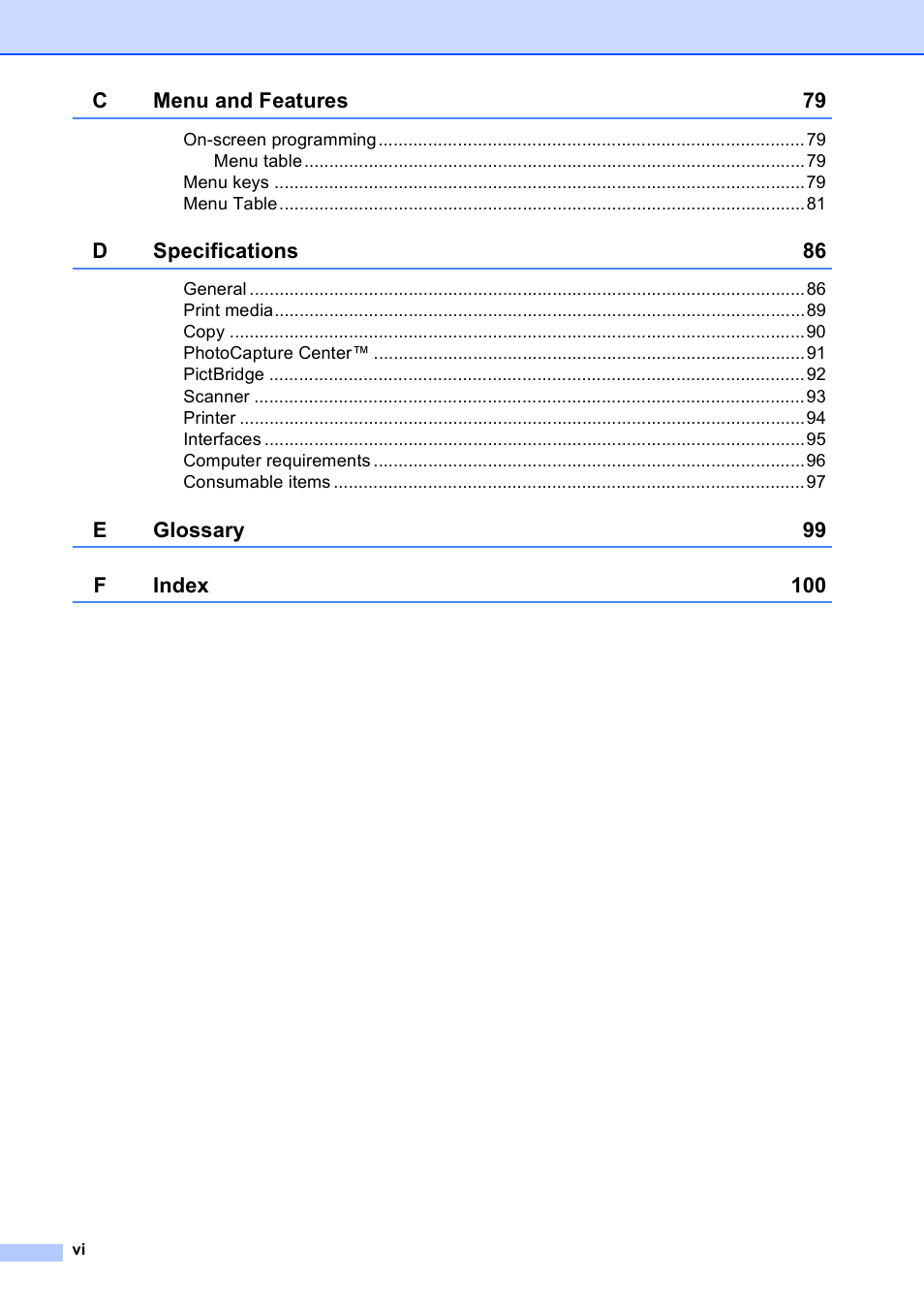 Brother DCP-165C User Manual | Page 8 / 111