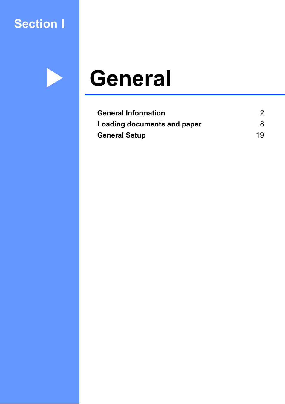 Section i: general, Section i general, General | Brother DCP-165C User Manual | Page 9 / 111