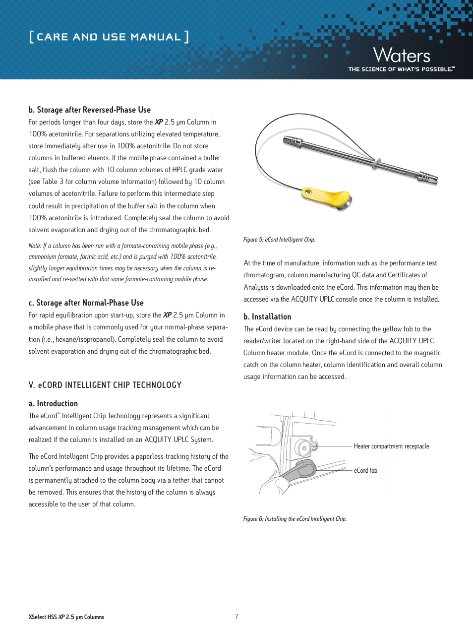 Care and use manual | Waters XSelect HSS XP 2.5 µm Columns User Manual | Page 7 / 11